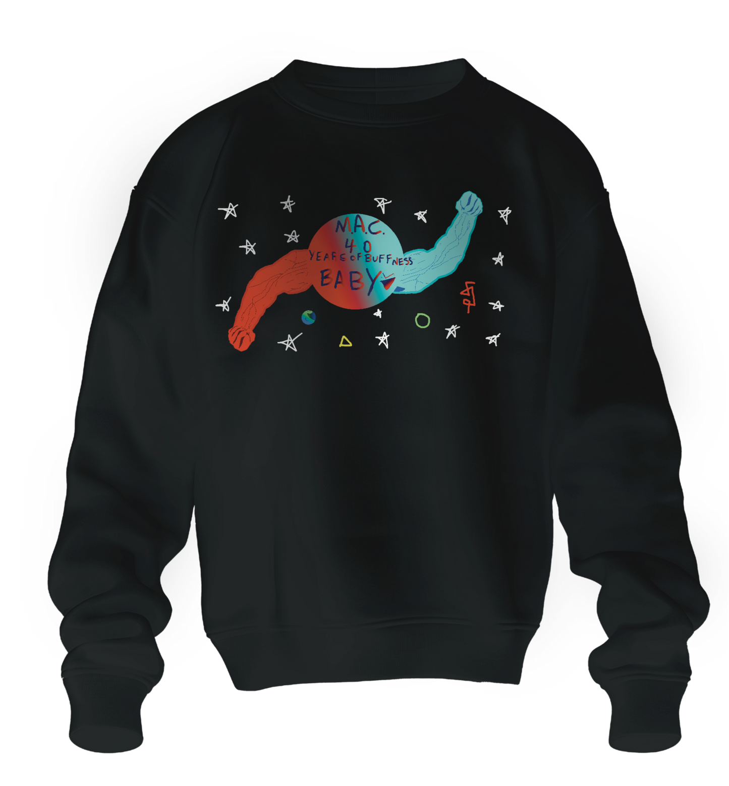 40 years of buffness kids design Mac Crew Neck Long Sleeve