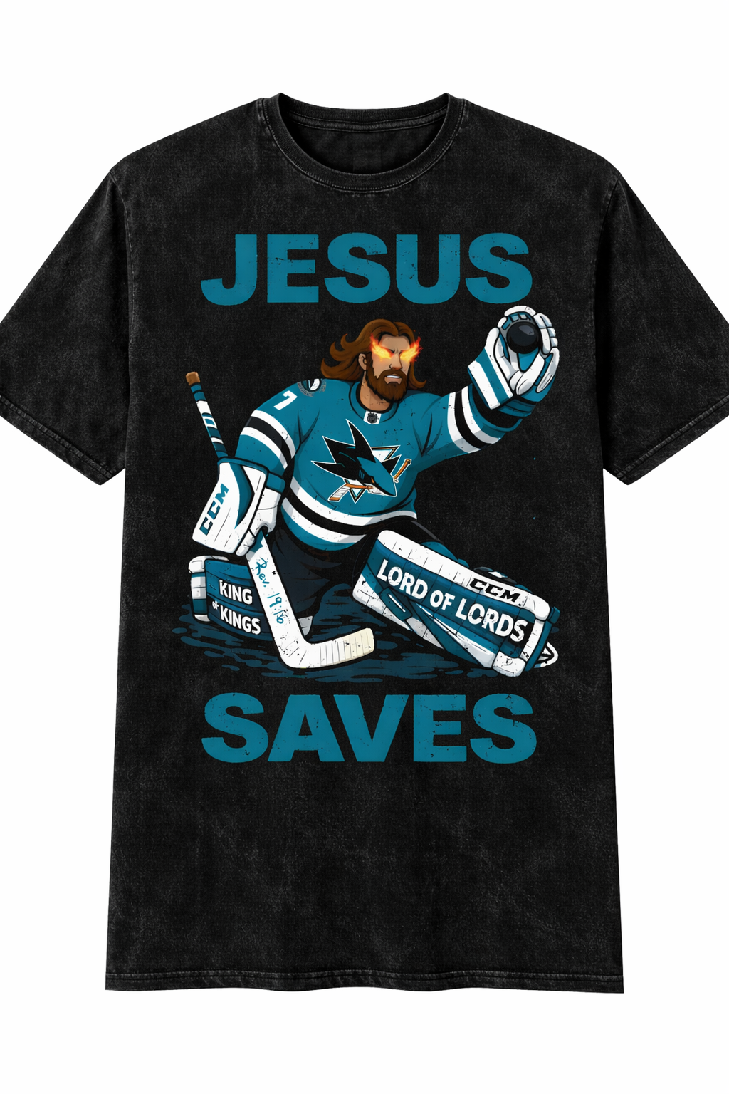 Jesus Saves Hockey Verse Tee